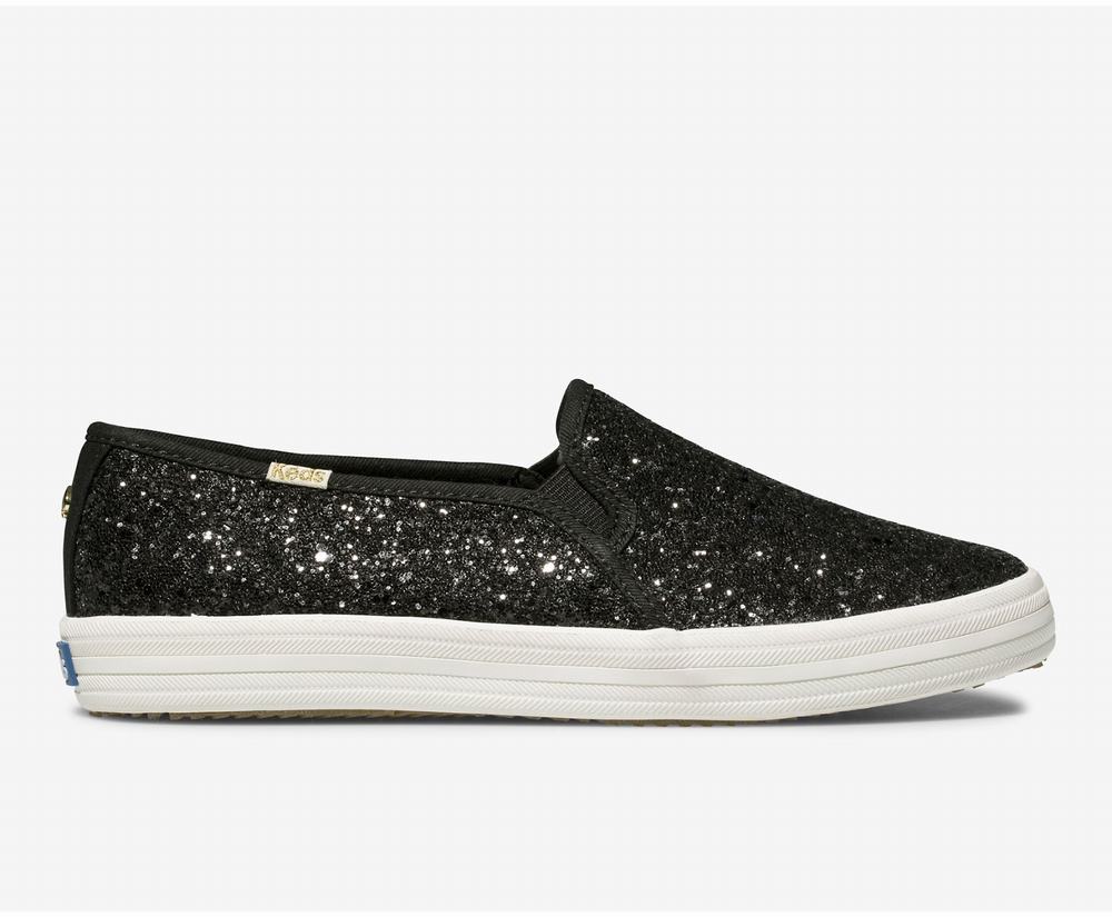 Women's Keds x kate spade new york Double Decker Glitter Wedding Shoes Black 6735298WI - South Afric